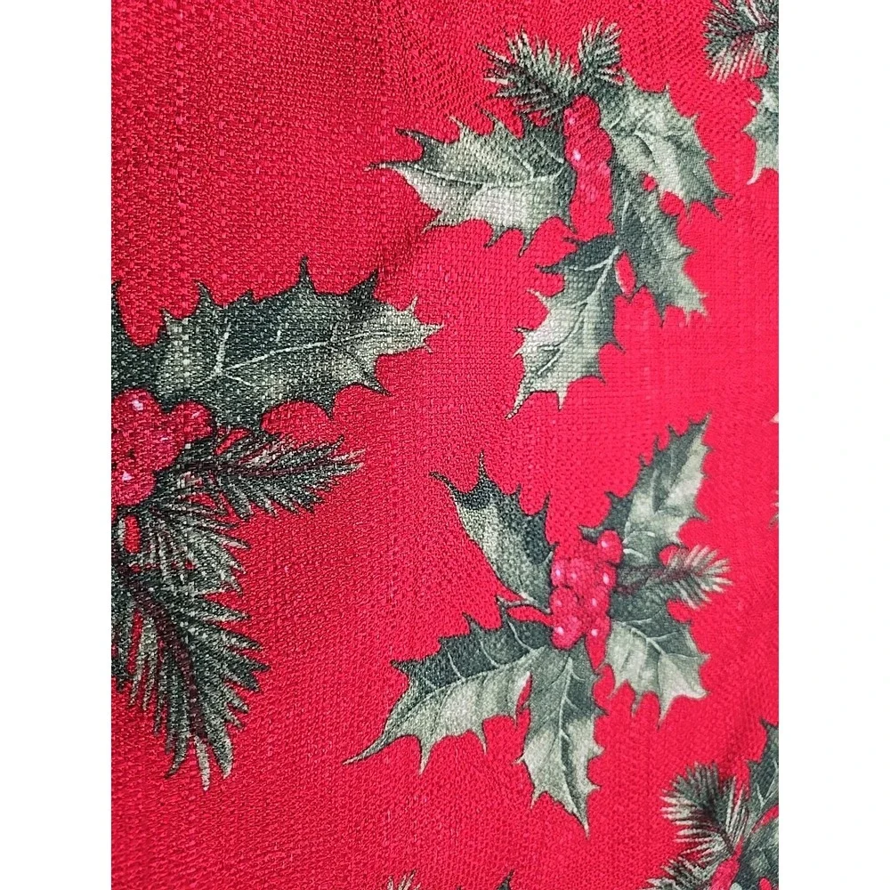 Holiday Placemats St. Nicholas‎ Square Holly Berry Set of 5 Traditional